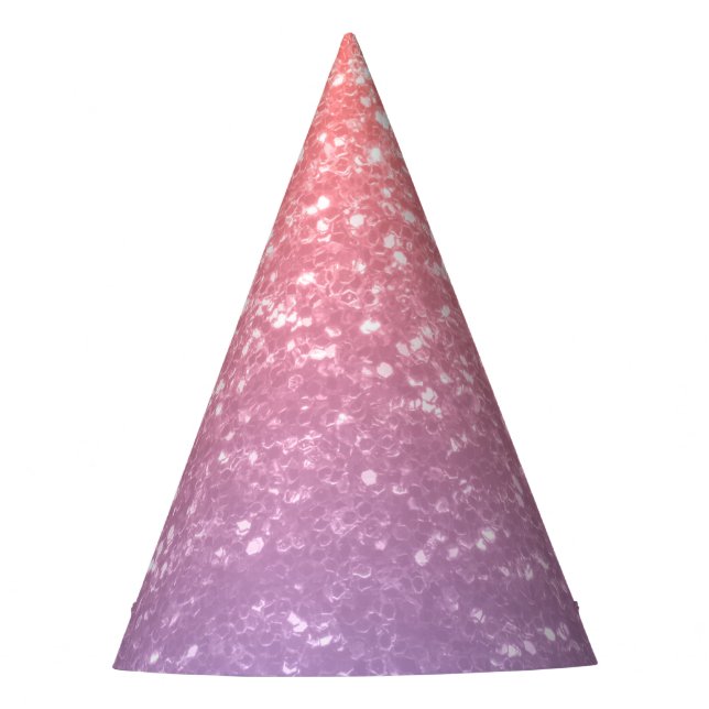 Rose Rosa lila Lavendel Imitate Glitzern Glitzer Partyhütchen (Vorderseite)