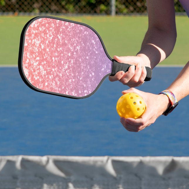 Rose Rosa lila Lavendel Imitate Glitzern Glitzer Pickleball Schläger (InSitu)
