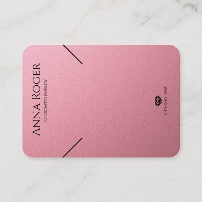 Rose Rosa Logo-Netzwerkkarte Ohrringe Anzeigetafel Telefonnummerkarte (Vorderseite)