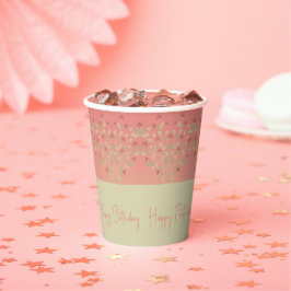 Rose rosa mit Creme-Designer Pappbecher