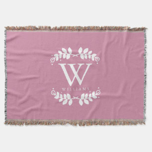 Rose Rosa Monogramm Decke