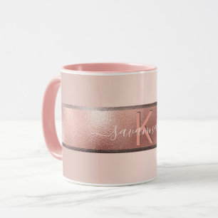 Rose Rosa Monogramm Tasse