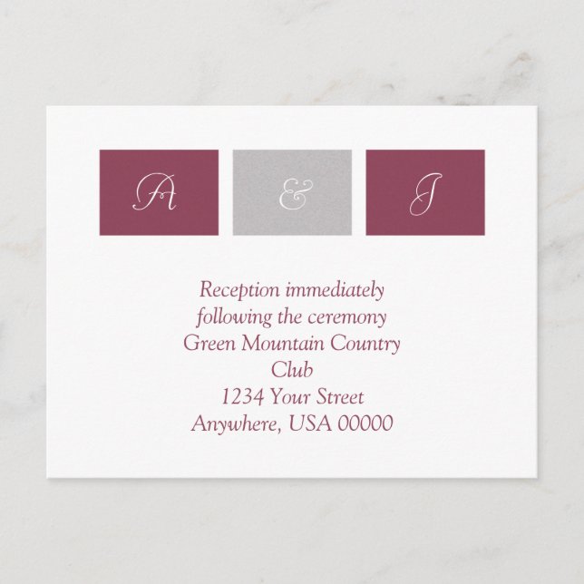 Rose Rosa Quadrate RSVP-Karte Einladungspostkarte (Vorderseite)