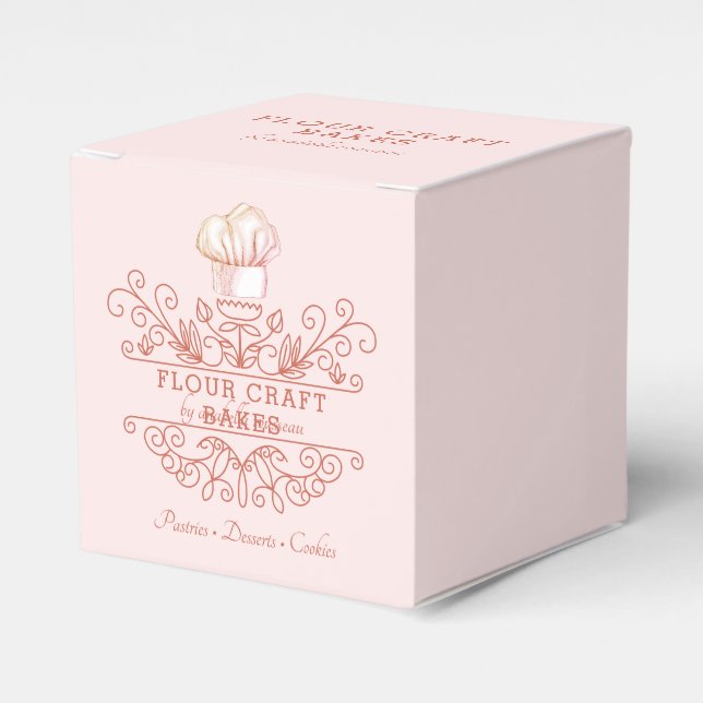 Rose Rosa Rahmen Bäckerei Baker's Takeout Geschenkschachtel (Vorderseite)
