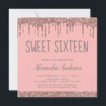 Rose Rosa Rosa Glitzer Süß 16 Geburtstag Einladung<br><div class="desc">Blush Pink - Rose Gold und Rosa Funkelnd Tropfen Glitzer Sweet 16 Geburtstagsparty Einladung . Dies ist die perfekte 16 . Geburtstag Geburtstagseinladung für eine moderne Rose Gold und Pink Sparkle Pink Glitzer Sparkle Girly Geburtstagsparty. Bitte kontaktieren Sie den Designer,  um passende Sonderanfertigungen zu erhalten.</div>