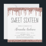 Rose Rosa Rosa Glitzer Süß 16 Geburtstag Einladung<br><div class="desc">Blush Pink - Rose Gold und Weiß Funkelnd Tropfen Glitzer Sweet 16 Geburtstagsparty Einladung . Dies ist die perfekte 16 . Geburtstag Geburtstagseinladung für eine moderne Rose Gold und Pink Sparkle Pink Glitzer Sparkle Girly Geburtstagsparty. Bitte kontaktieren Sie den Designer,  um passende Sonderanfertigungen zu erhalten.</div>