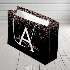 Rose Rosa Rosa Glitzer und Sparklogramm Große Geschenktüte