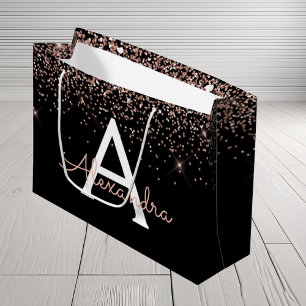 Rose Rosa Rosa Glitzer und Sparklogramm Große Geschenktüte