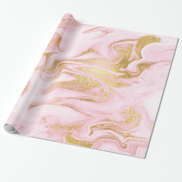 Rose Rosa Rosa Marmor Abstraktes Metal Geschenkpapier