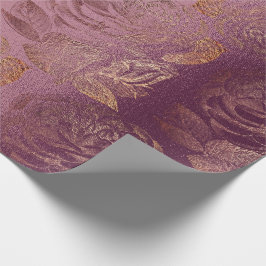 Rose Rosa Rose Gold Metallic florales Burgund Rot Geschenkpapier