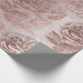 Rose Rosa Rose Gold Metallisches Blütenpulver Geschenkpapier