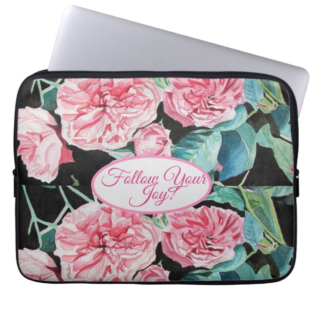 Rose Rosa Roses Blumenstrauß folgen Sie Ihrem Joch Laptopschutzhülle (Vorderseite)