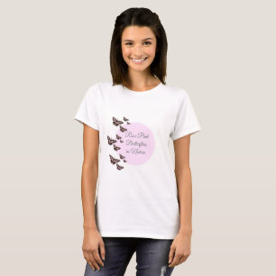 Rose Rosa Schmetterlinge T-Shirt
