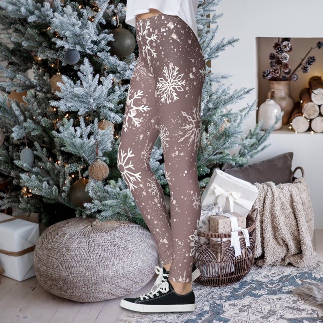 Rose Rosa Schneeflocken Leggings (Von Creator hochgeladen)