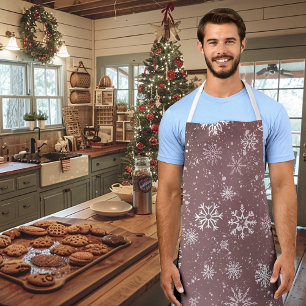 Rose Rosa Schneeflocken Schürze