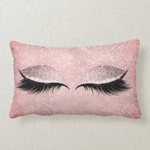 Rose Rosa Schwarzer Glitzer Schwarzes Glam Makeup  Lendenkissen