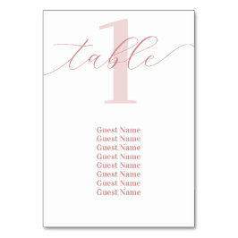 Rose Rosa Tischnummer Hochzeitstabelle