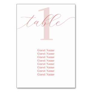 Rose Rosa Tischnummer Hochzeitstabelle