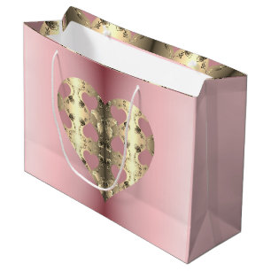 Rose Rosa und Bronze Herzlich Willkommen am Valent Große Geschenktüte