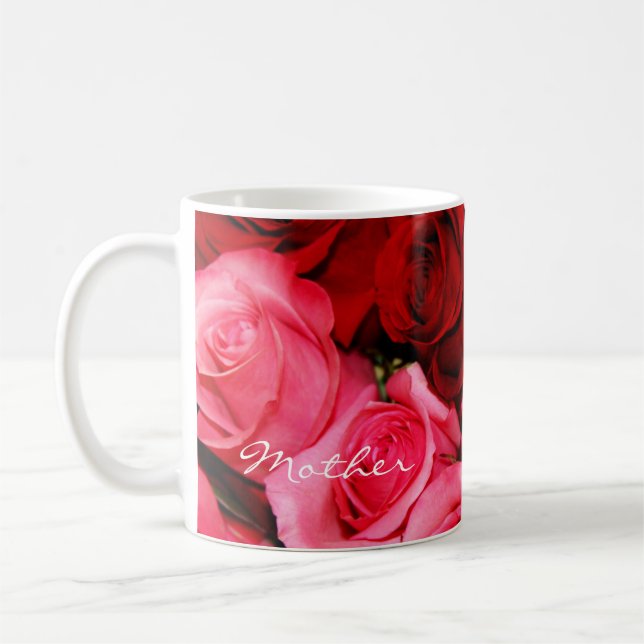 Rose, rosa und rot kaffeetasse (Links)