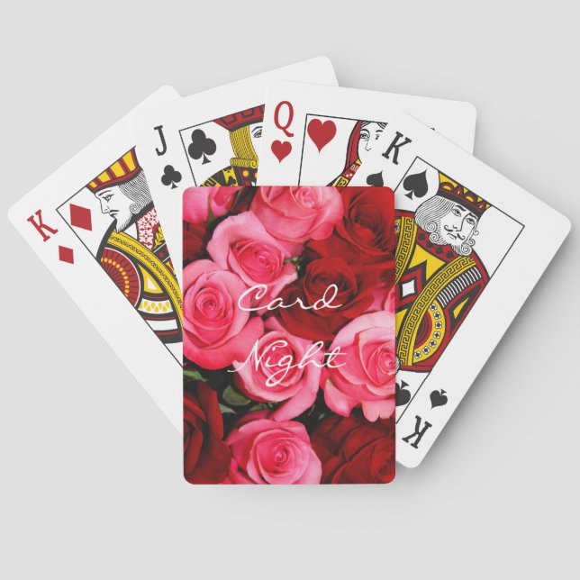 Rose, rosa und rot spielkarten (Rückseite)