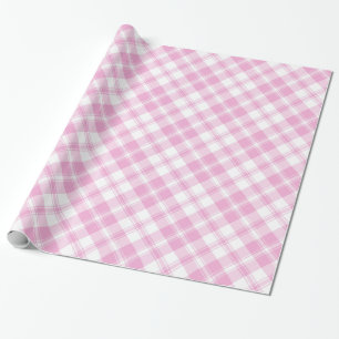 Rose Rosa und Weiß Karo Wrapping Paper Roll Geschenkpapier