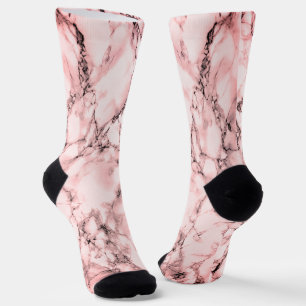 Rose Rosa und Weiß Marmorsocken Socken