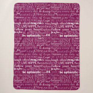 Rose Rosa weiße inspirierende Worte Weihnachten Sherpadecke