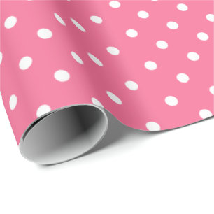 Rose Rosa Weißes Polka - Dot - Umhüllungspapier Geschenkpapier