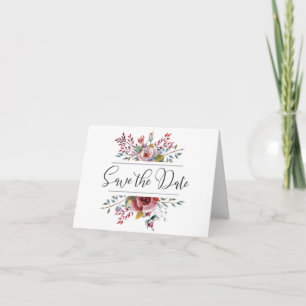 Rose Rose Blush Floral Enregistrer la date Carte p