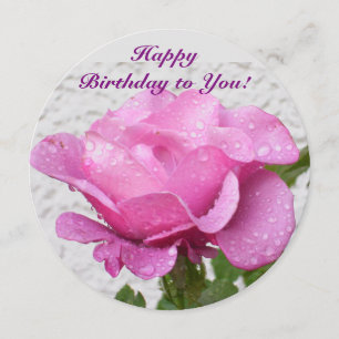 Rose rose - carte florale avec citation inspirante
