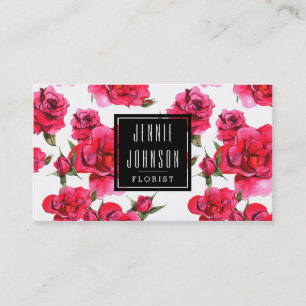 Rose rose chaud Floral Carte de visite moderne