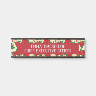 Rose Rose Elegantes Zeichen für die Schreibtür Türschild