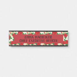 Rose Rose Elegantes Zeichen für die Schreibtür Türschild