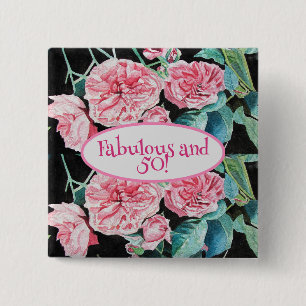 Rose rose fabuleux et Cinquante Badge Rose