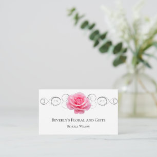 Rose Rose Floral Carte de visite Boutique