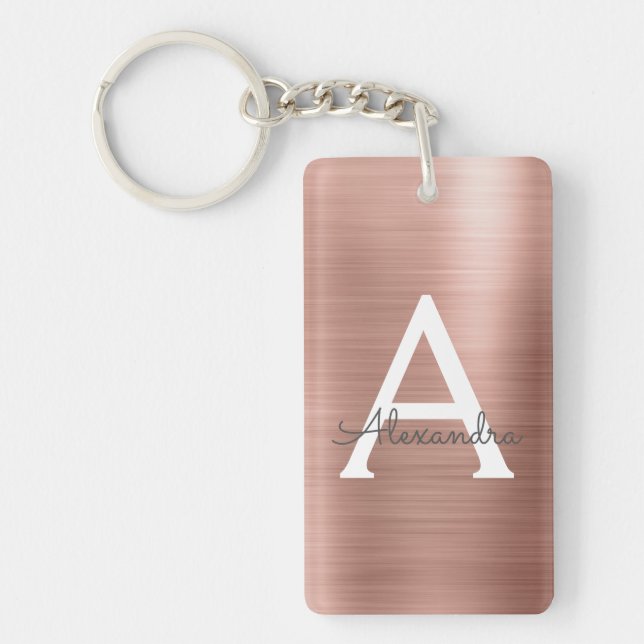 Rose Rose Gold Girl et chic Monogramme (Devant)