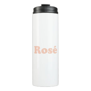 "Rose" Rose hellrosa Buchstaben weiß Thermosbecher