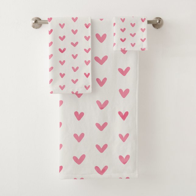 Rose Rose Love Hearts Motif sur Offwhite (En situation)