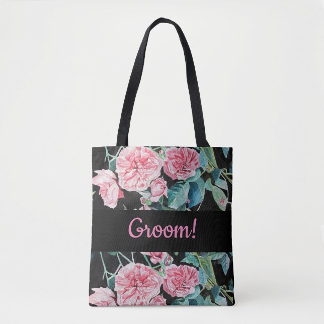 Rose rose noir Rose mariage  homme Sac fourre-tout (Devant)