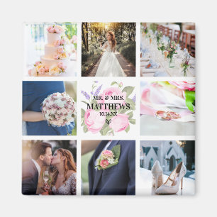 Rose Rose Photo Collage Magnet Wedding Favoriser