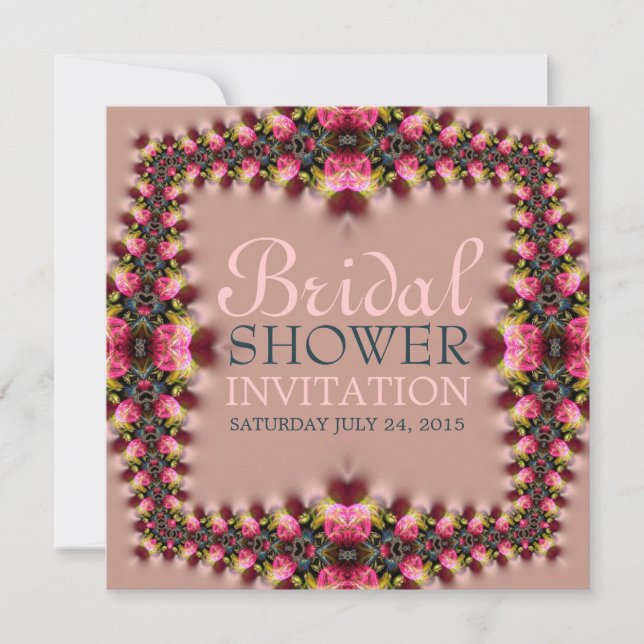Rose Rose Romance Invitation de la douche nuptiale (Devant)