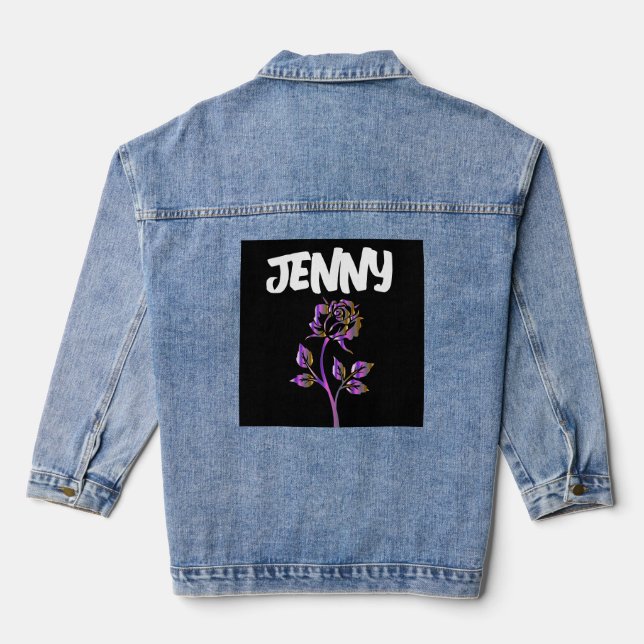 ROSE ROSE ROSE PERSONNALISÉE Denim Jean Veste (Verso)