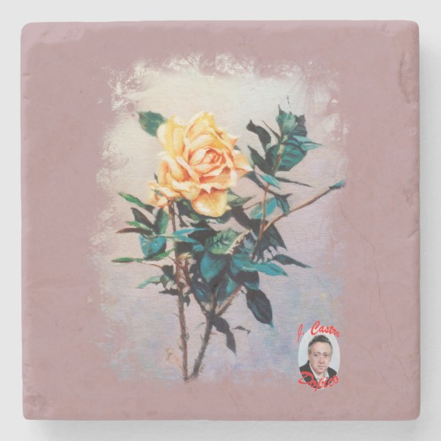 Rose/Rose Steinuntersetzer (Vorderseite)