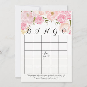 rose roses aquarelle fleurs Douche Bingo Cartes