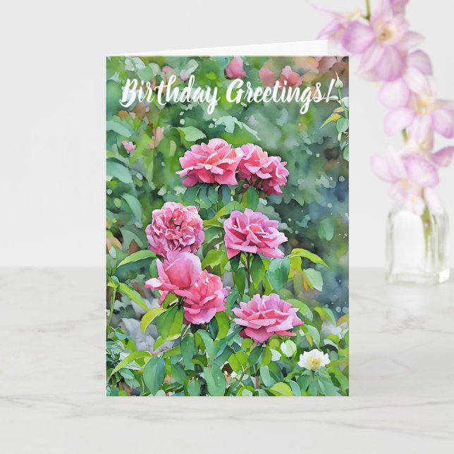Rose Roses Fleur Jardin Art Carte Anniversaire (Orchidée)