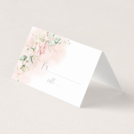 Rose Roses Or Feuille Vert Mariage Carte Place