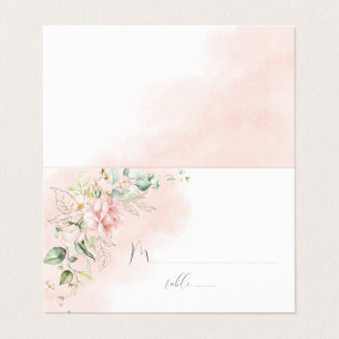 Rose Roses Or Feuille Vert Mariage Carte Place