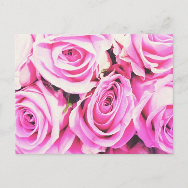rose roses rose bouquet de fleurs carte Carte post (Devant)