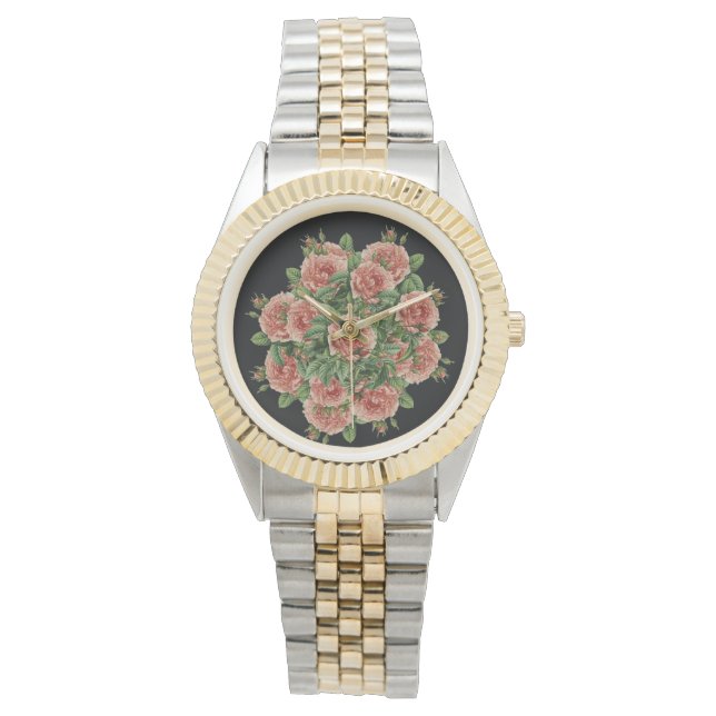 Rose Roses Rosen bouquet – Rosenbouquet Armbanduhr (Vorderseite)
